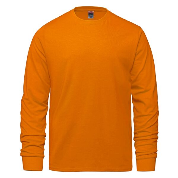 NAMECustomFields - Adult RING SPUN Combed Cotton Long Sleeve Crewneck T-Shirt Thumbnail